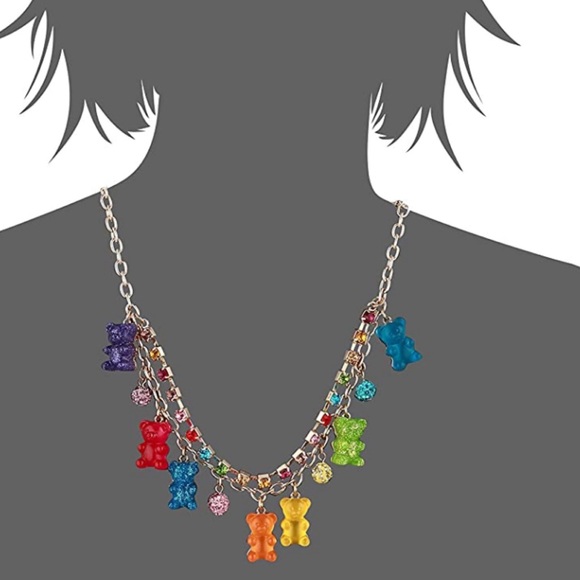 Betsey Johnson Gummy Bear Frontal Charm Necklace - Picture 3 of 11